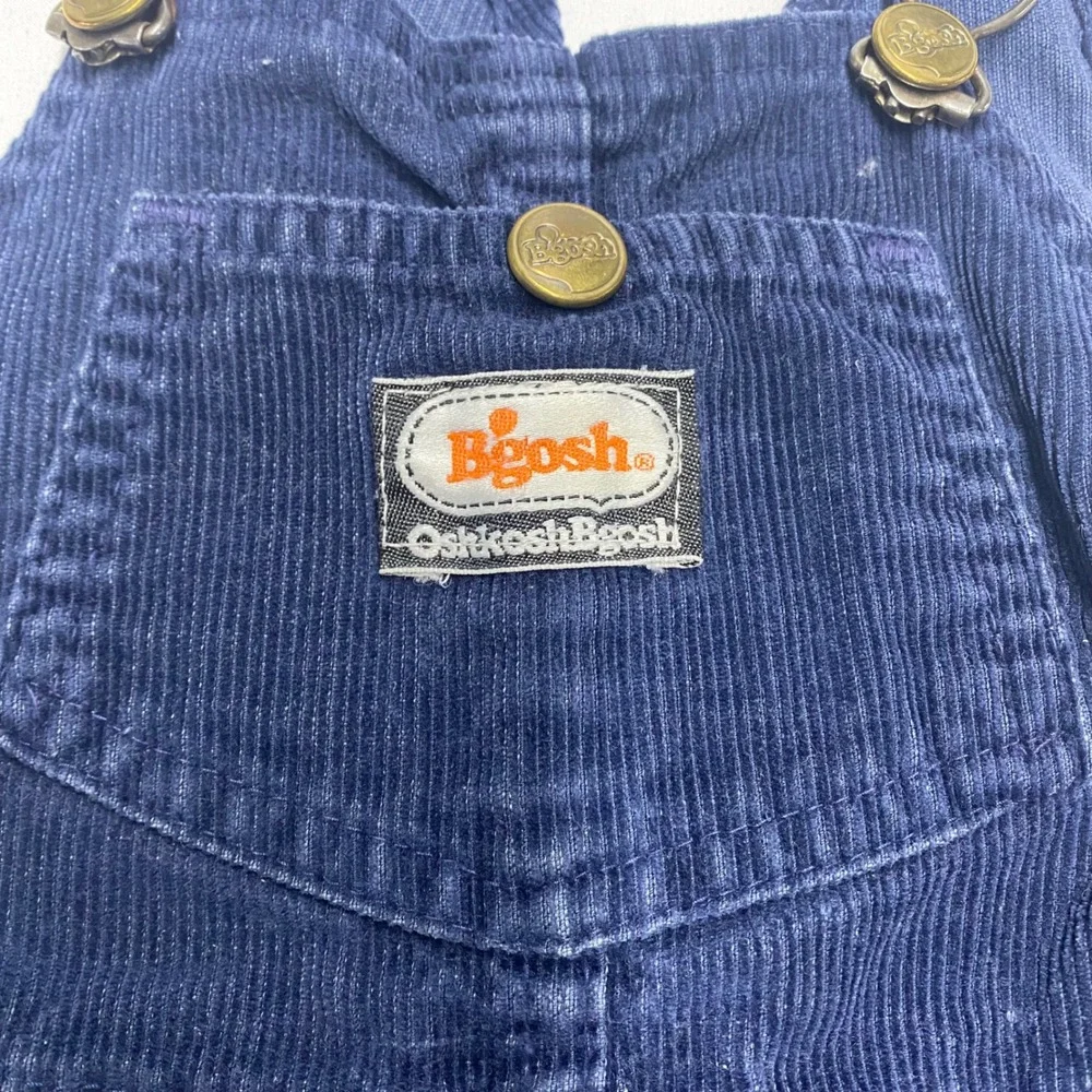 Vintage OshKosh B'gosh Navy Blue Corduroy Bib Overalls Toddler Kids